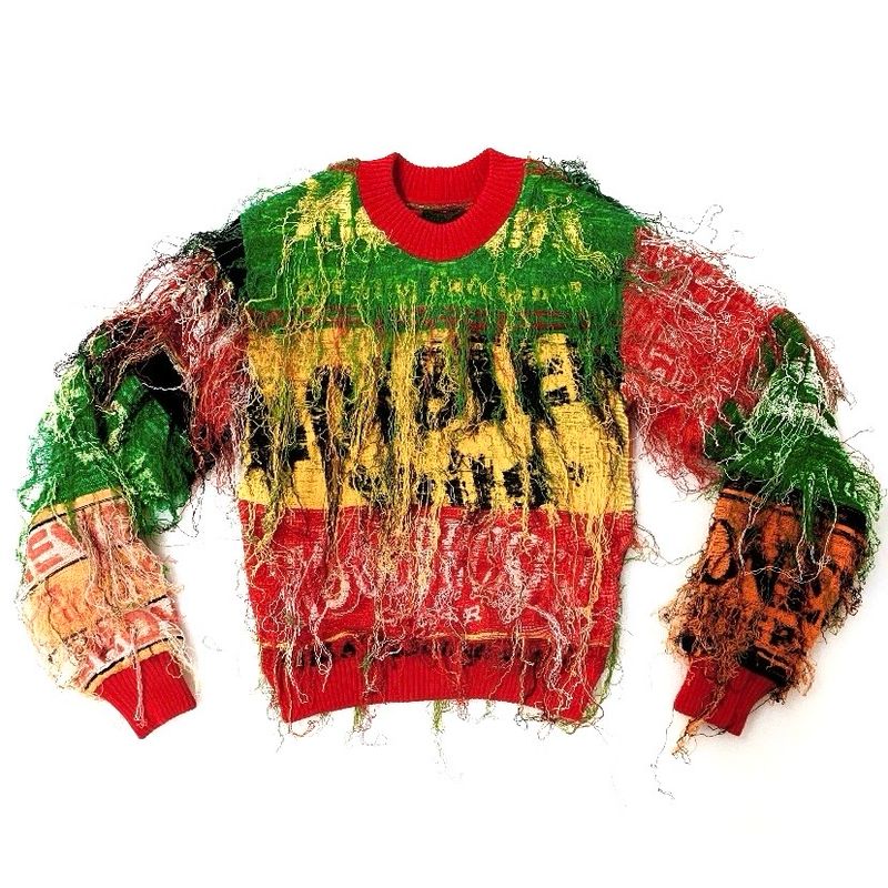 DISTRESSED CHRISTMAS BEER TOWEL JUMPER