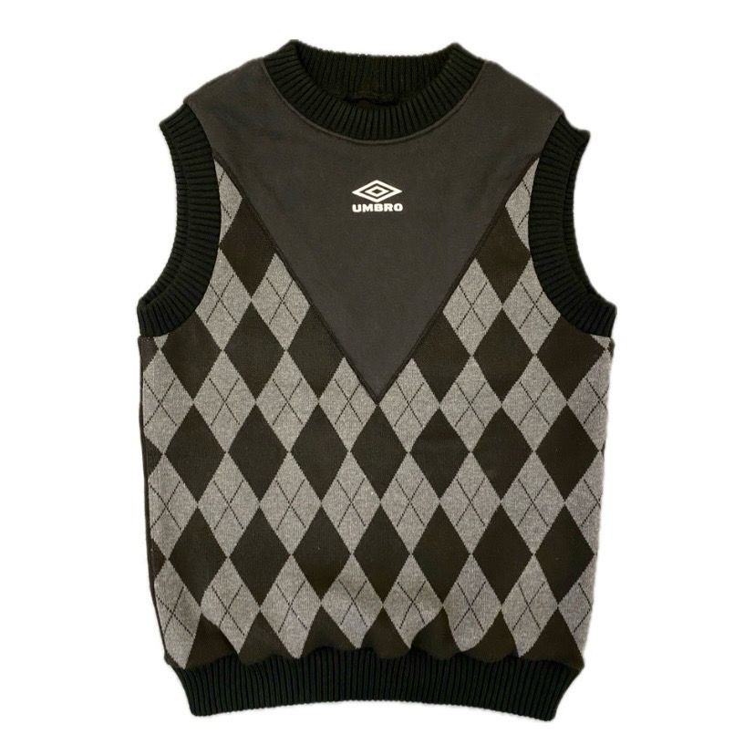 ARGYLE GRANDAD VEST BLACK