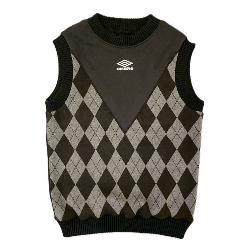 ARGYLE GRANDAD VEST BLACK