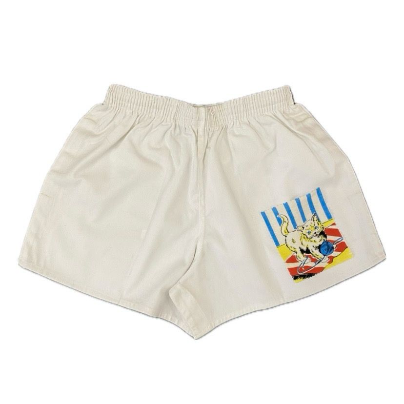 RAG PATCH RUGBY SHORTS WHITE
