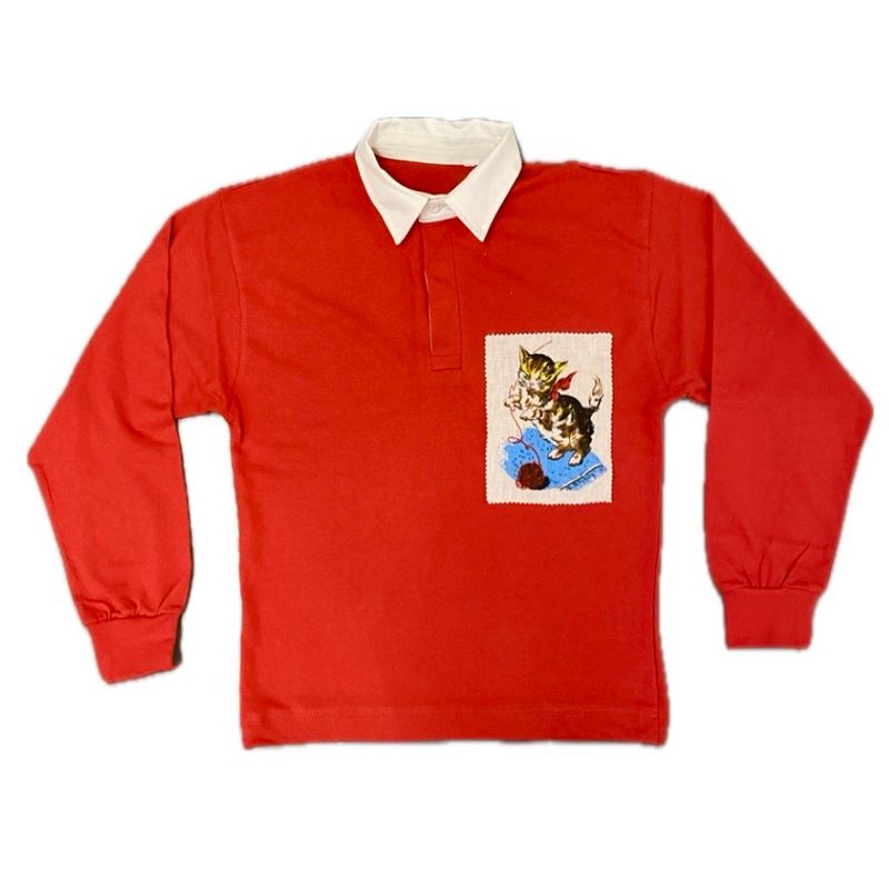 RAG PATCH RUGBY TOP RED