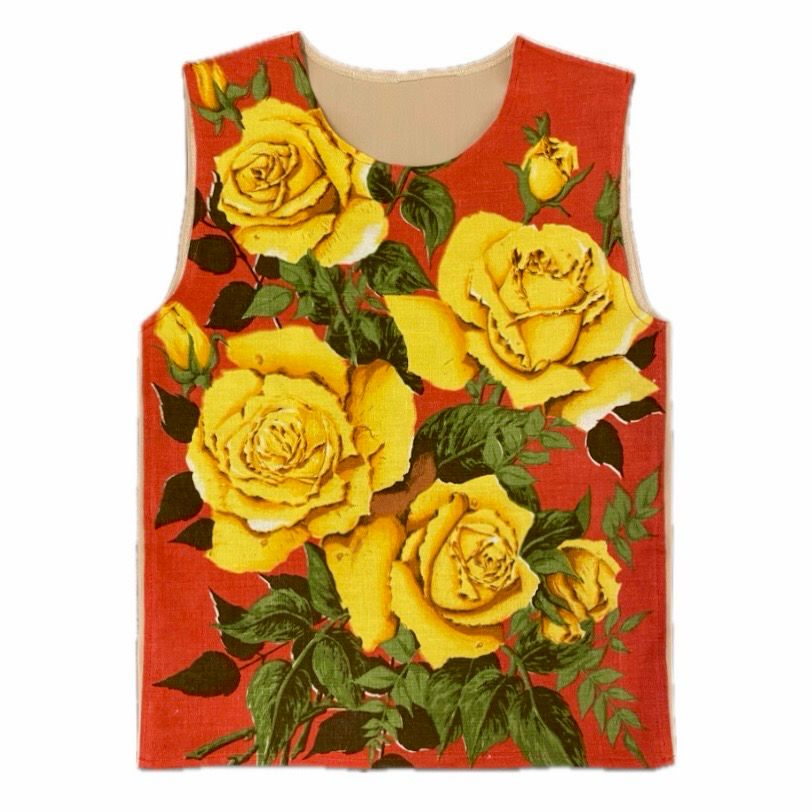 ROSES TEA TOWEL VEST RED