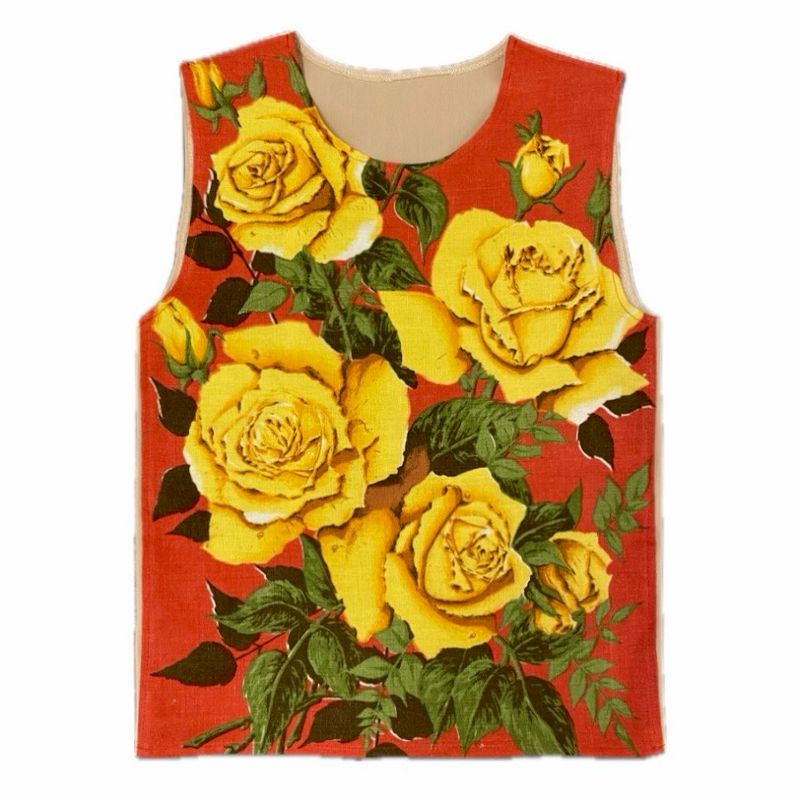 ROSES TEA TOWEL VEST RED