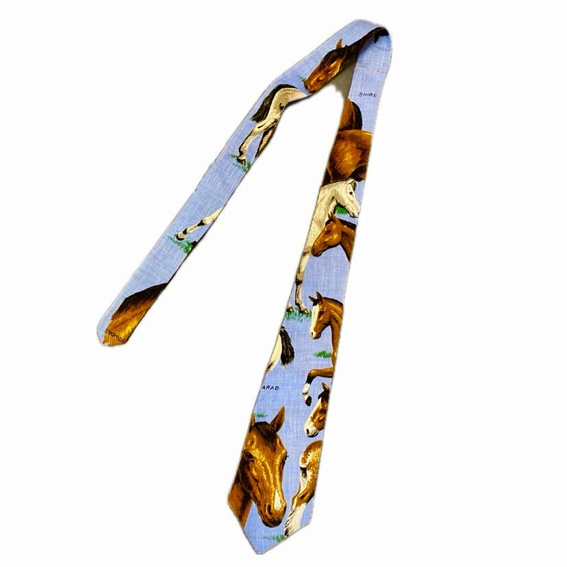 HORSES TIE BLUE