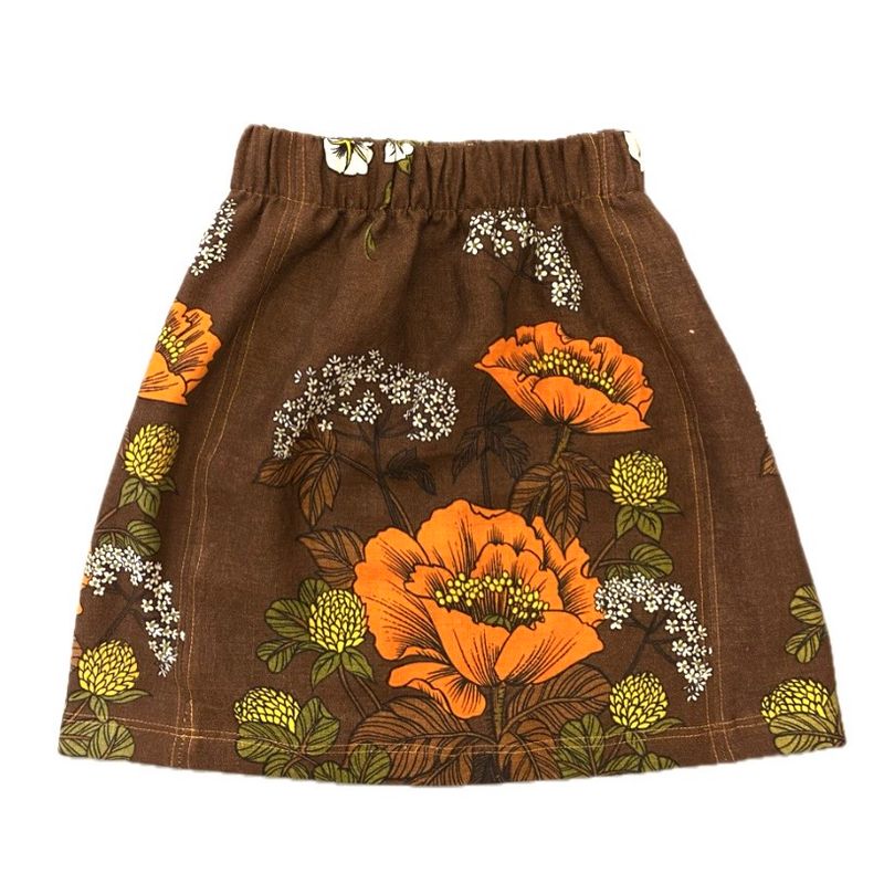 POPPY TEA TOWEL MINI SKIRT ORANGE
