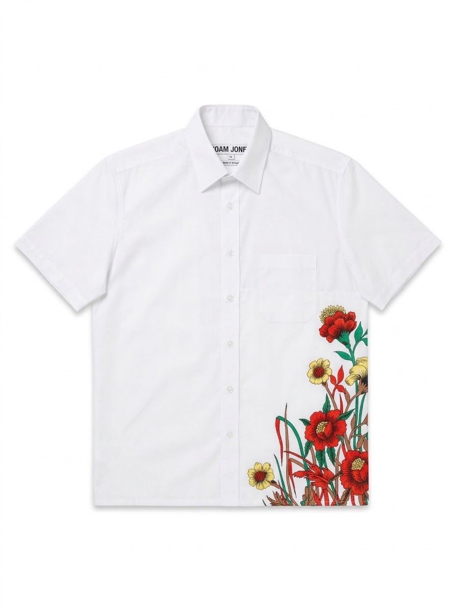 FLORAL PATCH SHORT SLEEVE SHIRT 