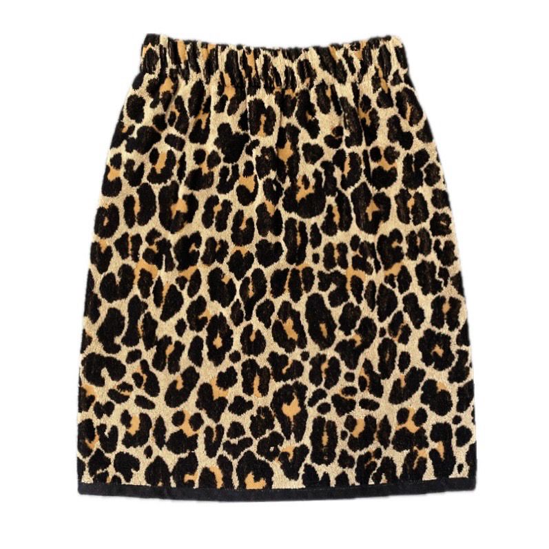 LEOPARD TERRY MIDI SKIRT