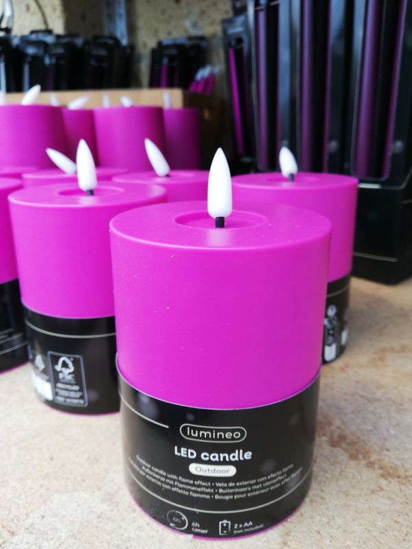 Outdoor LED Kerze S 'fuchsia'