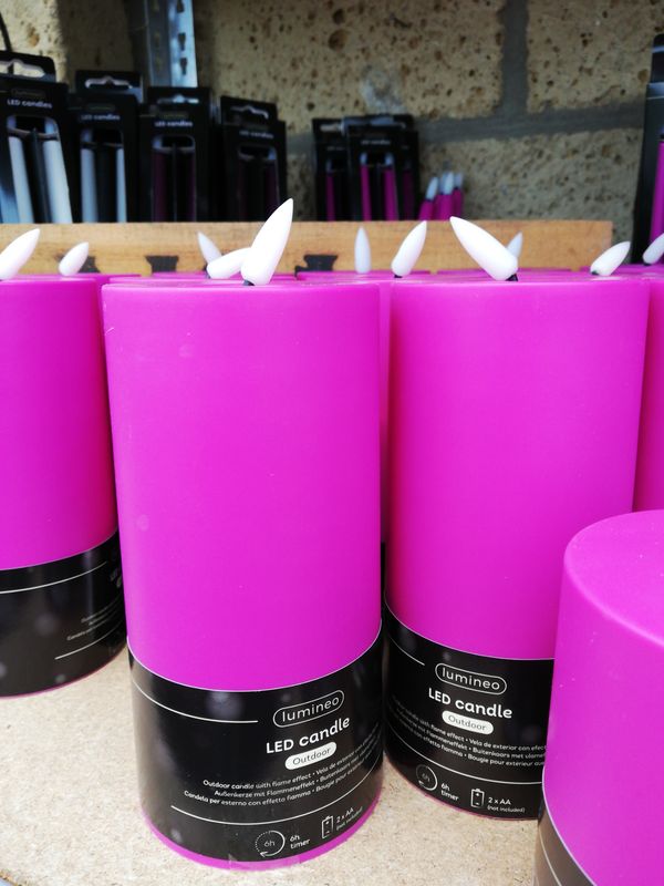 Outdoor LED Kerze M 'fuchsia '