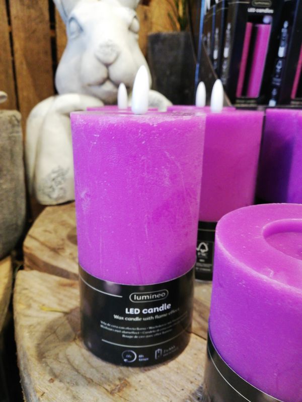 LED Echtwachskerze M ' fuchsia '