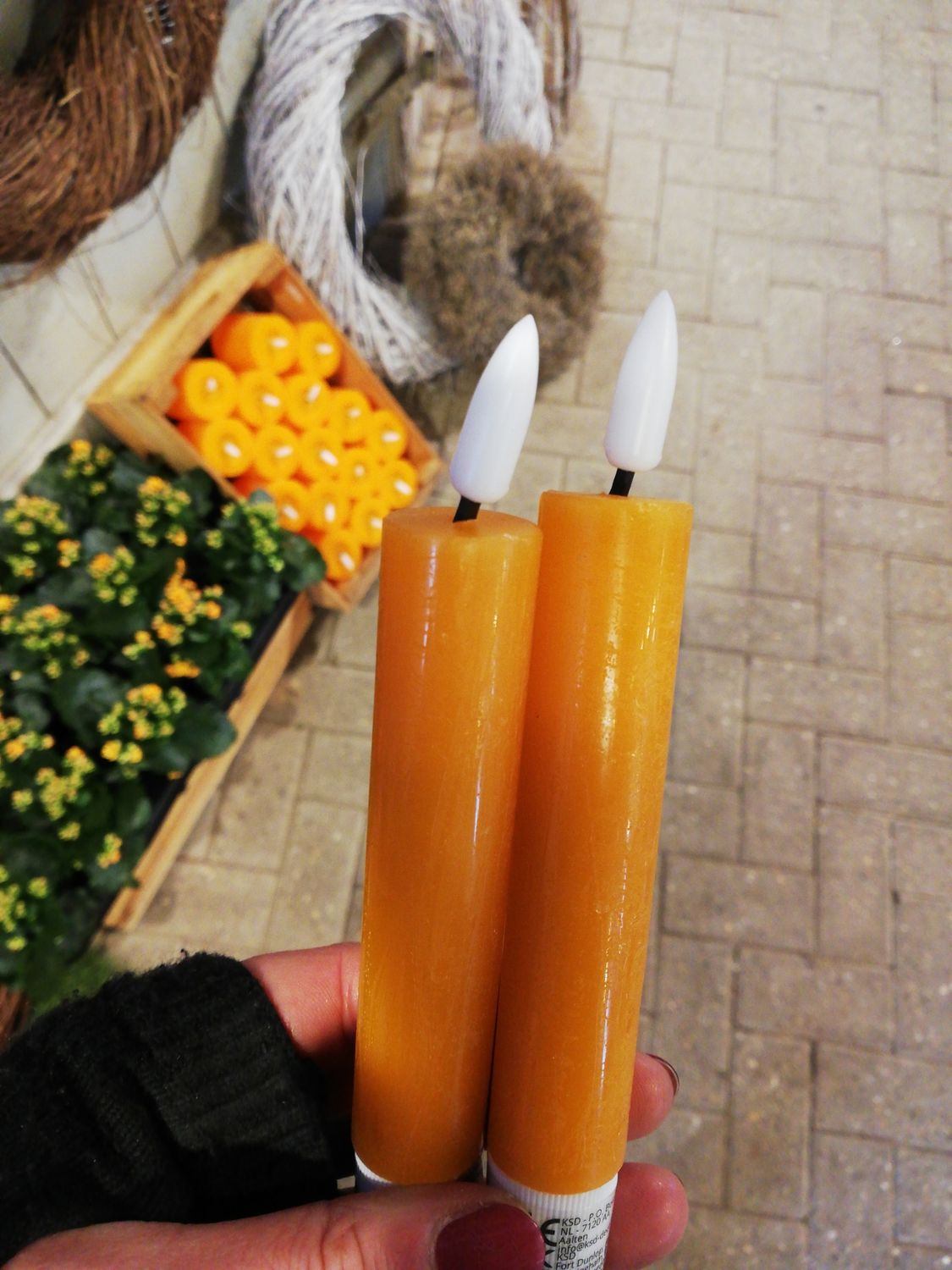 LED Echtwachs Stabkerze 2er S Mango