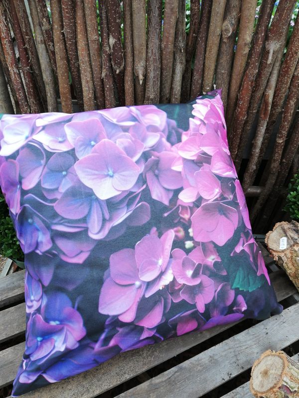 Outdoorkissen 'lila Hortensien '