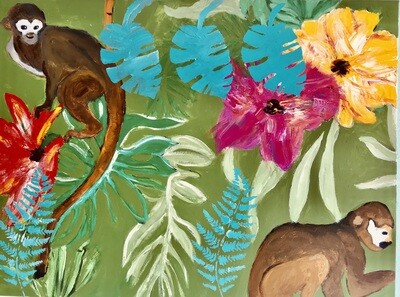 Monkeys  im Dschungel 60x80cm