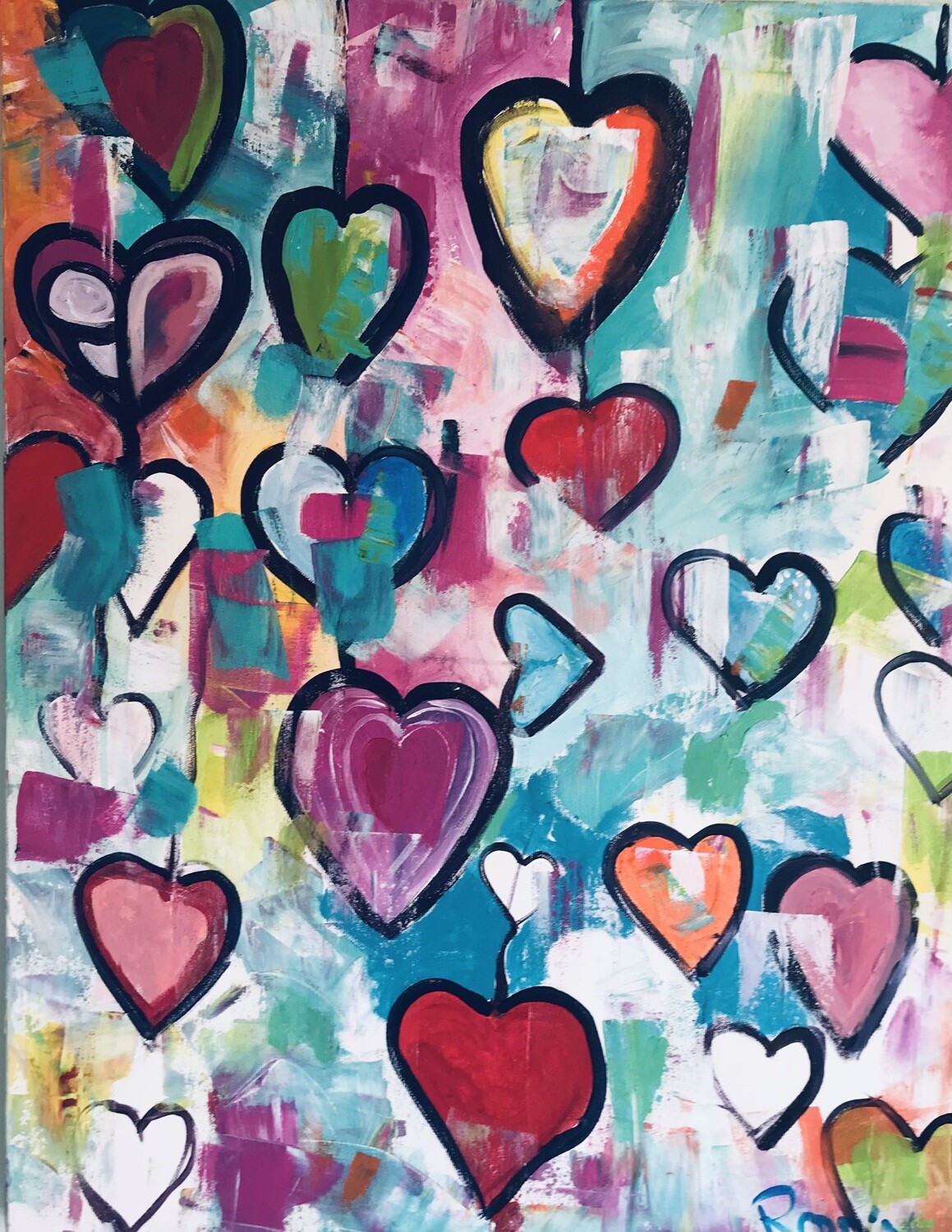 Flying Hearts  80x65cm
