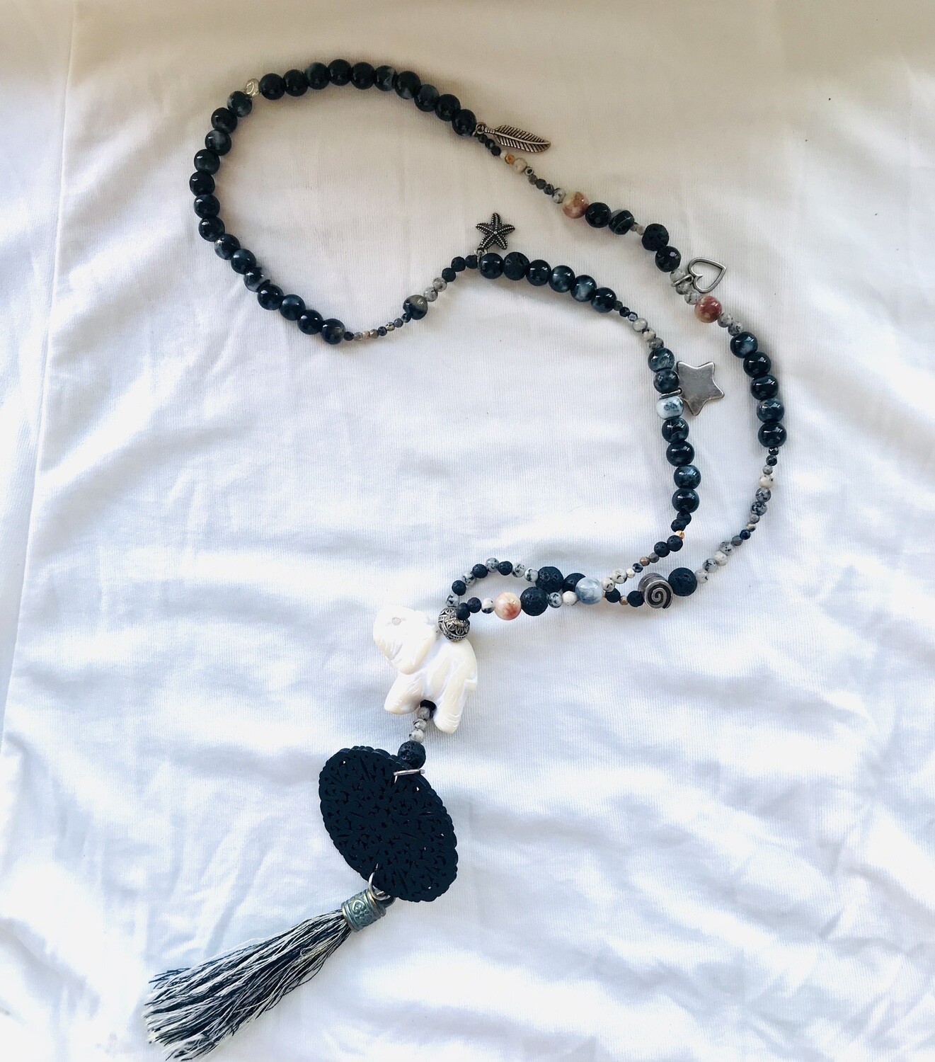 Boho Style Kette mit Holz Mandala