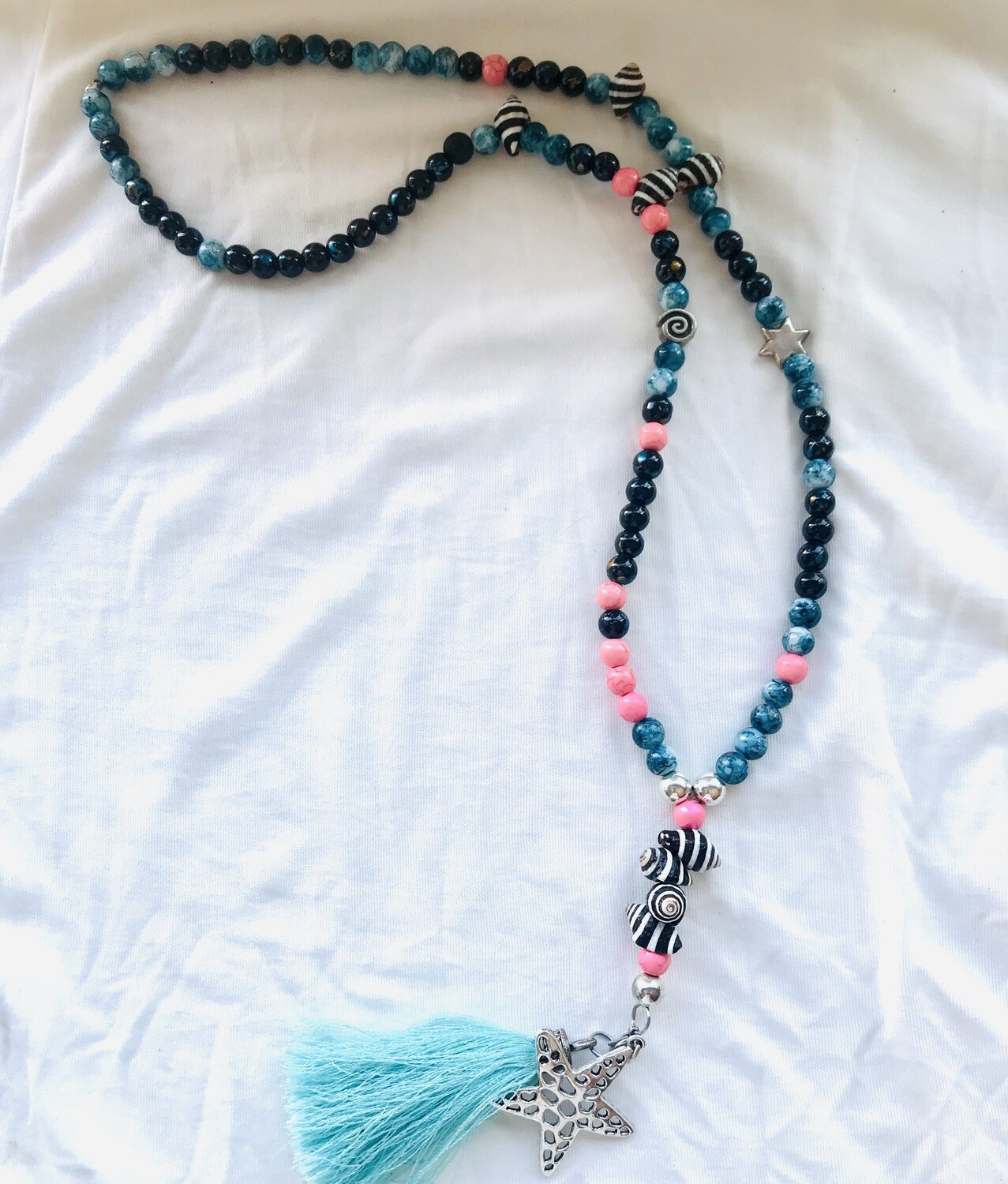 Boho Style Kette mit Keramikmuscheln