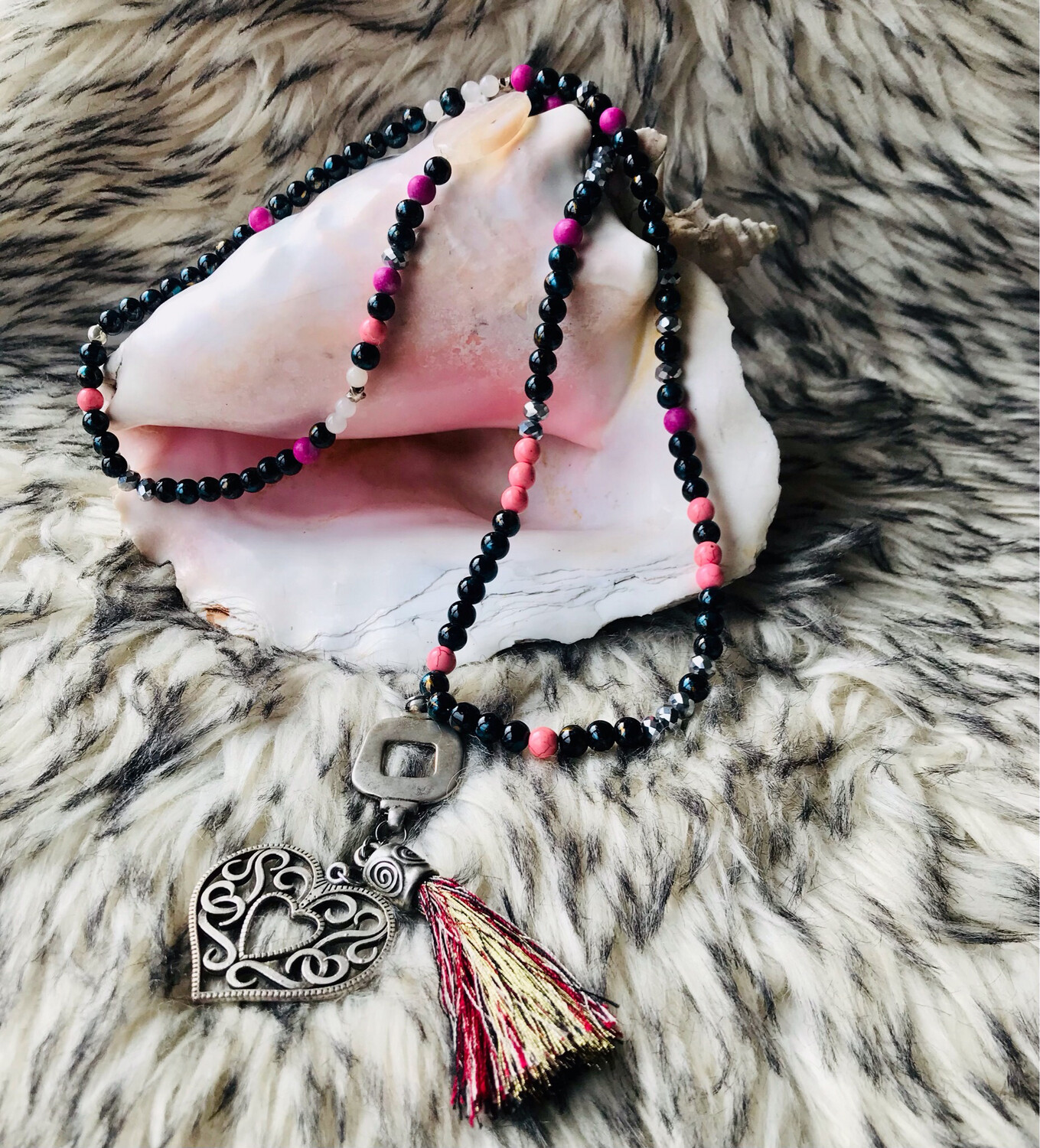 Boho Kette Violett