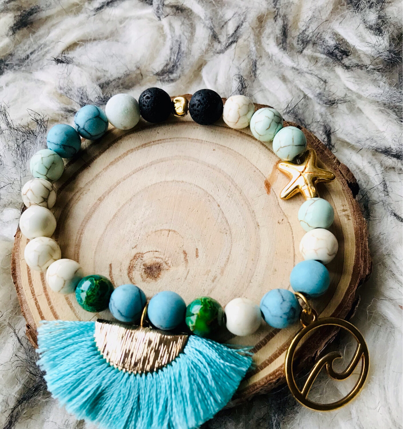 Armband mit Quaste Türkis