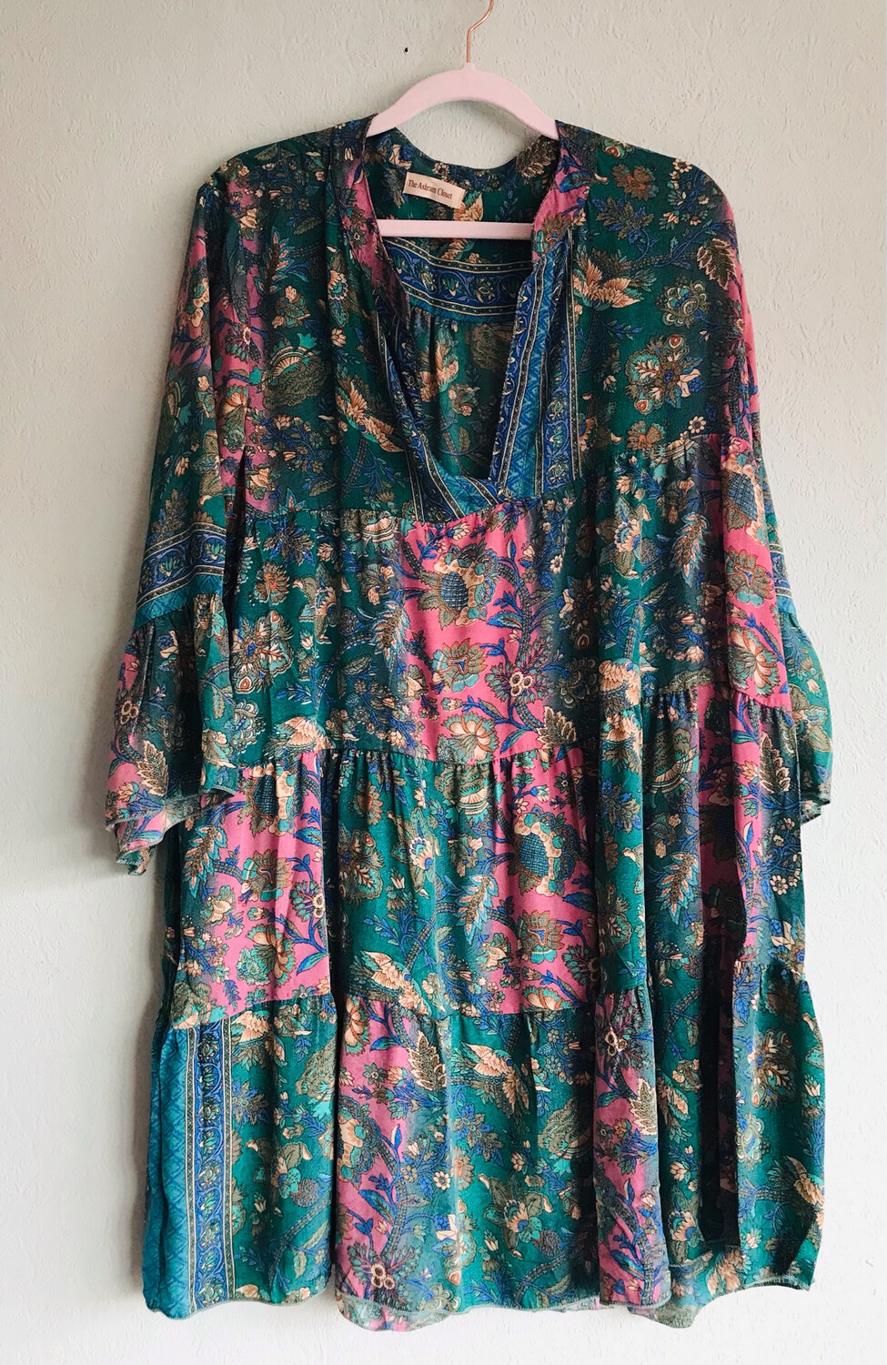 Seidenbluse im Paisley Stil mit Pink