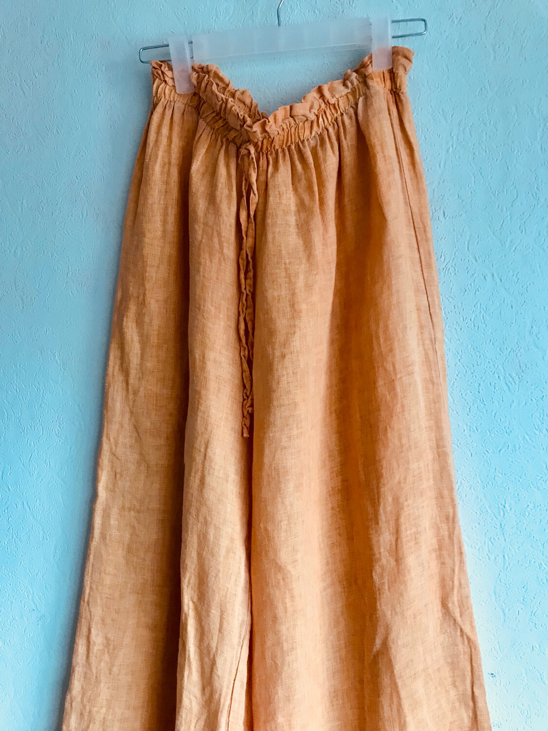 Leinen Hose Ocker Farbe