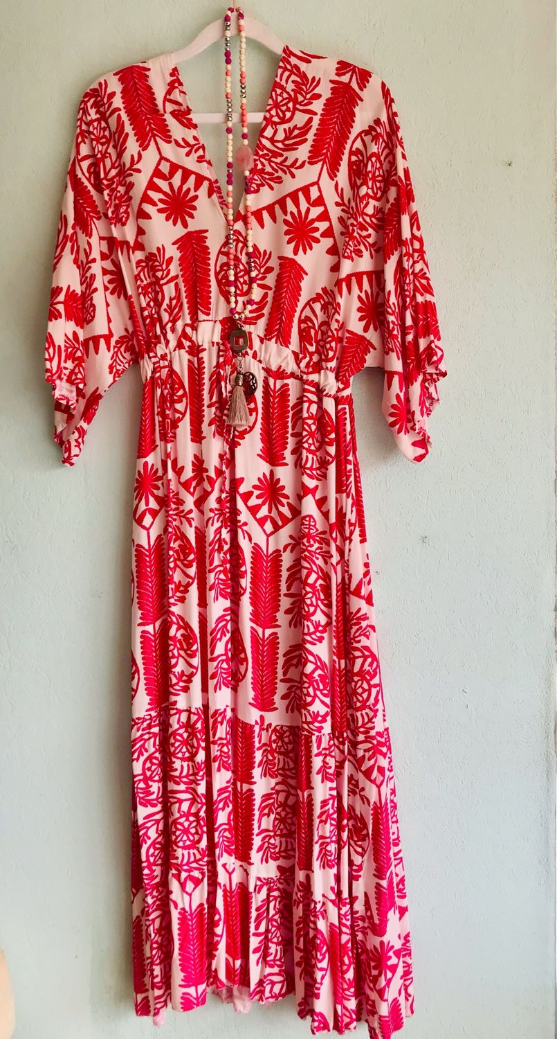 Ibiza Kleid Rosa Maxi