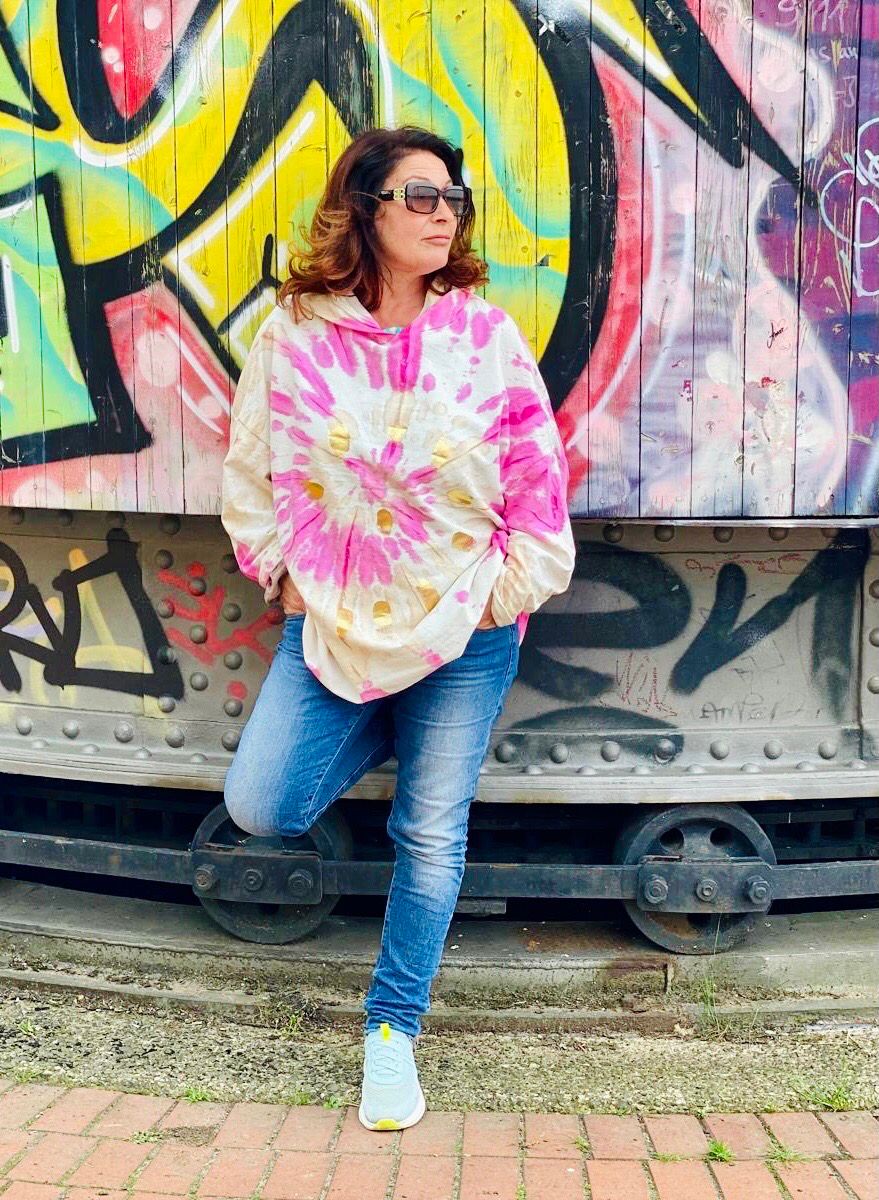 Ibiza Sweatshirt Batik Rosa /Gold
