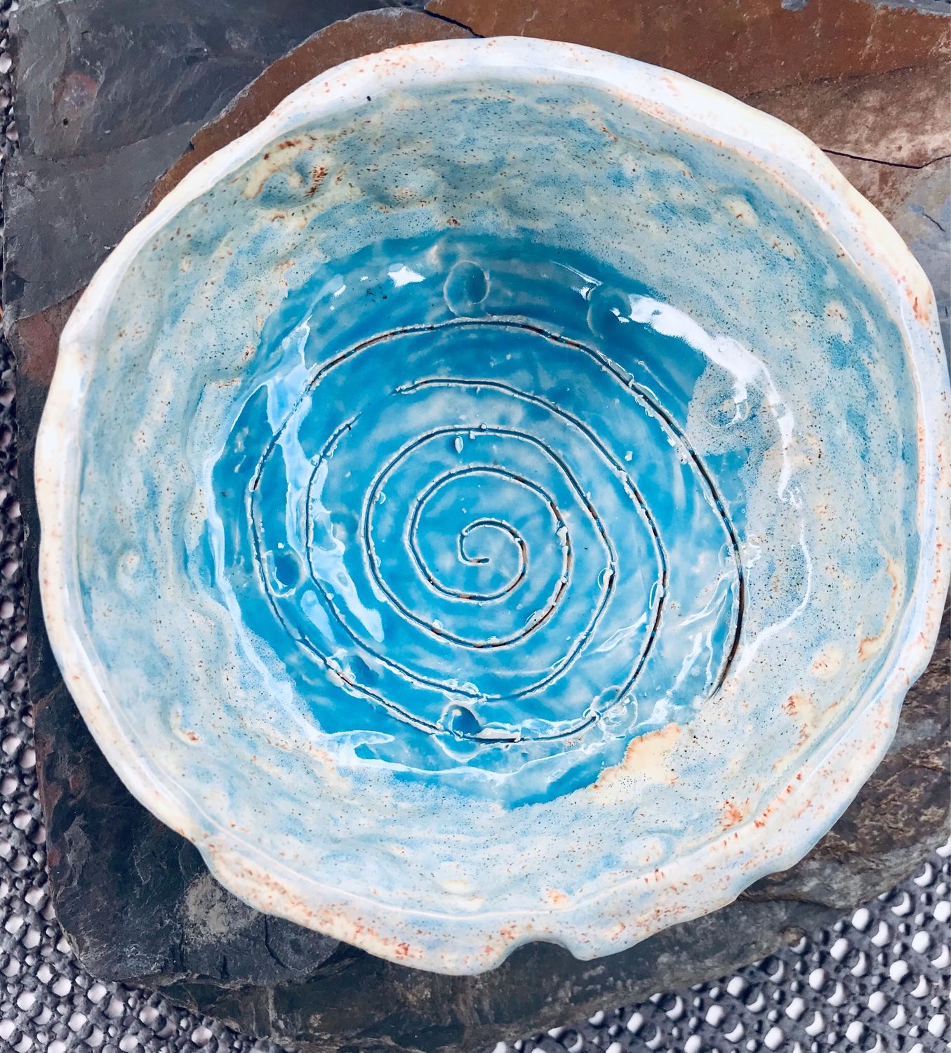 Keramik Schale in Türkis