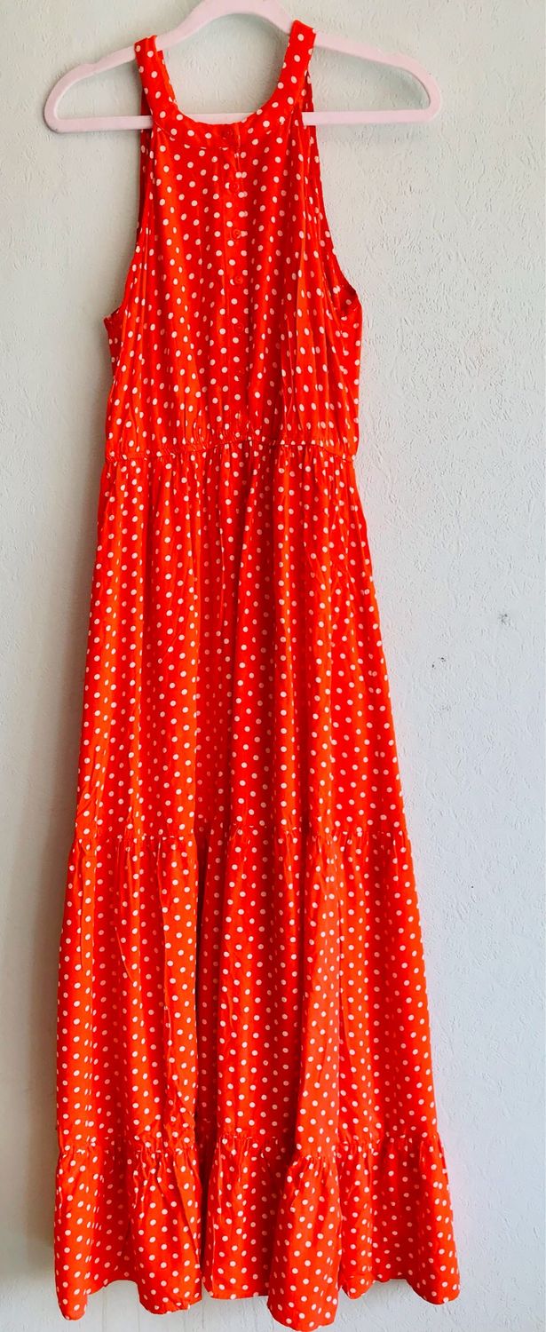 Ibiza Kleid Orange mit Polka Dots