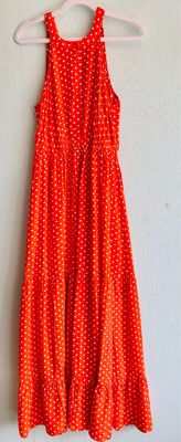 Ibiza Kleid Orange mit Polka Dots