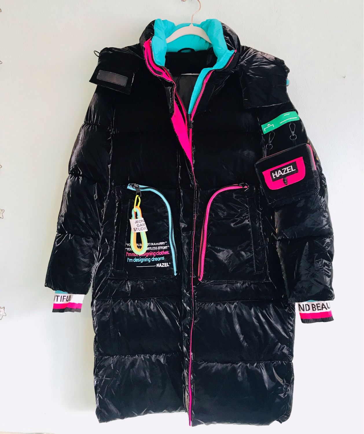Winter Parka Mantel in schwarz