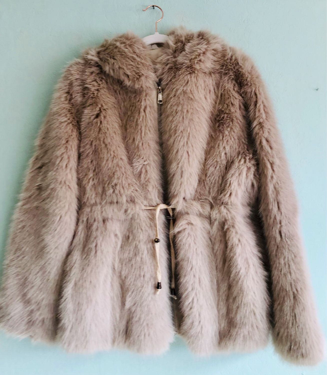 Damen  Kunstpelz Jacke in Beige
