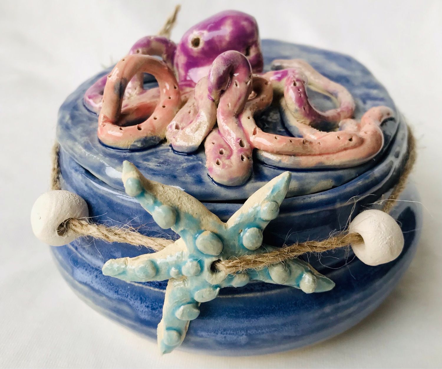 Keramik Dose mit Octopus