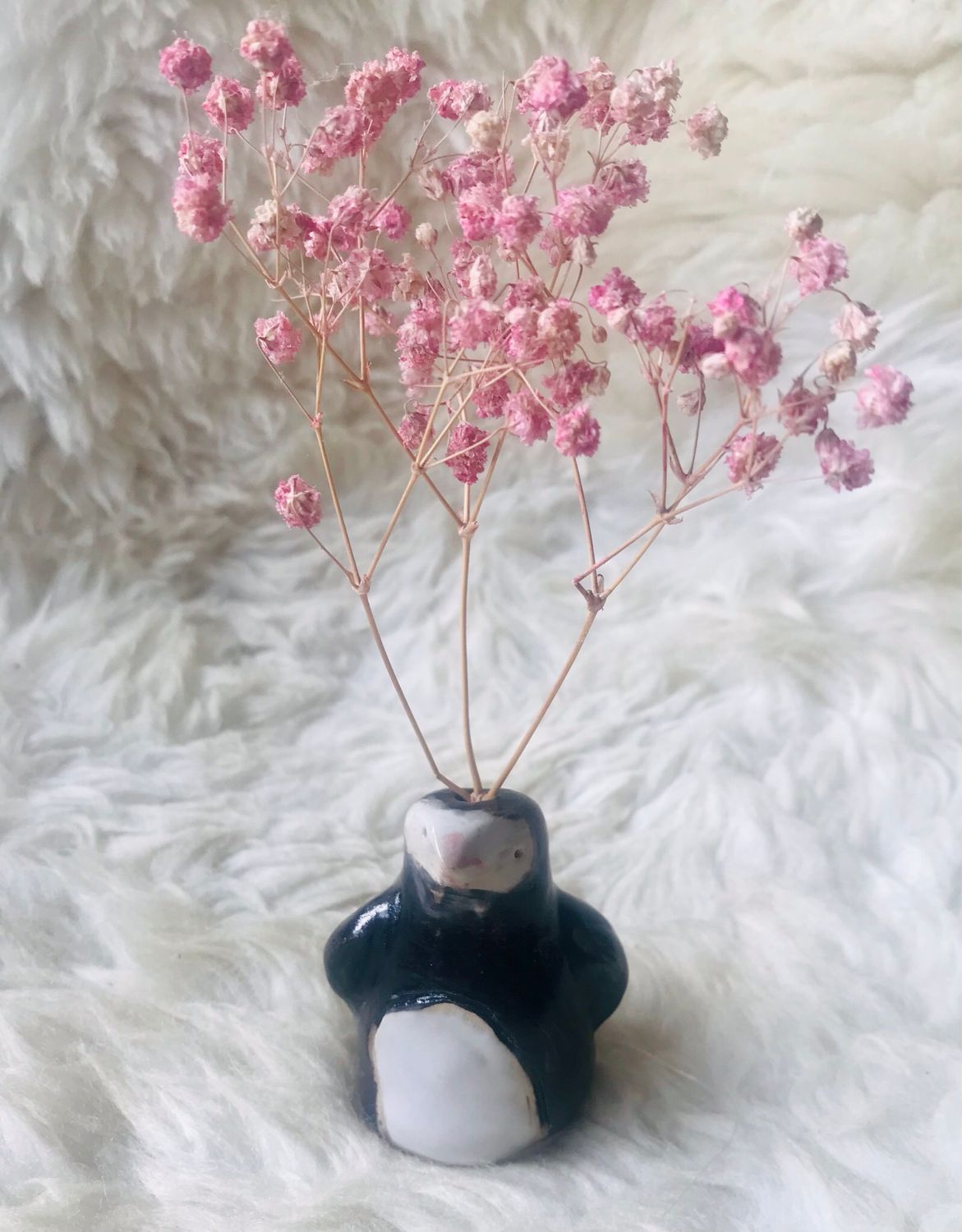 Keramik Pinguin Vase klein