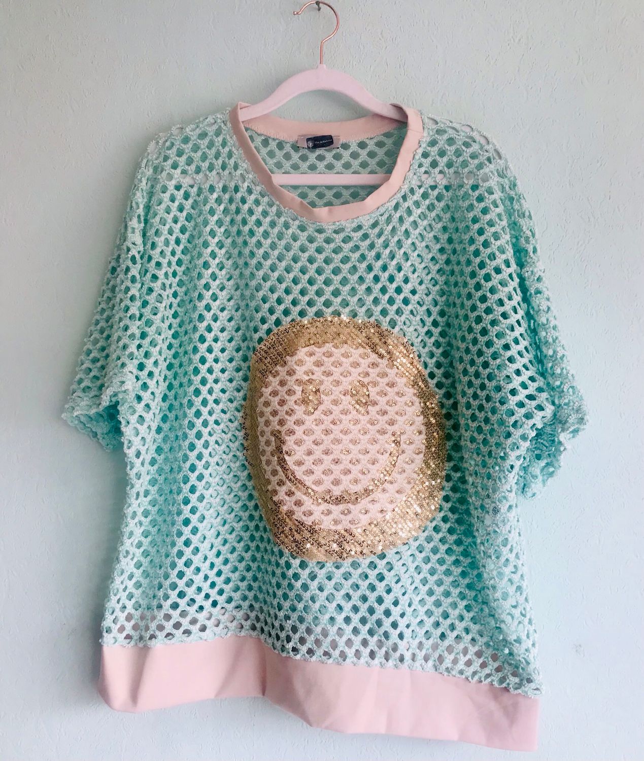 Damen Shirt mit Smiley Mint