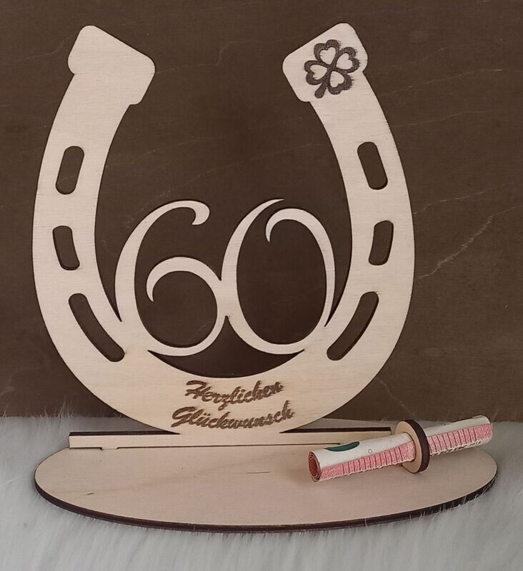 Hufeisen aus Holz, 60. Geburtstag