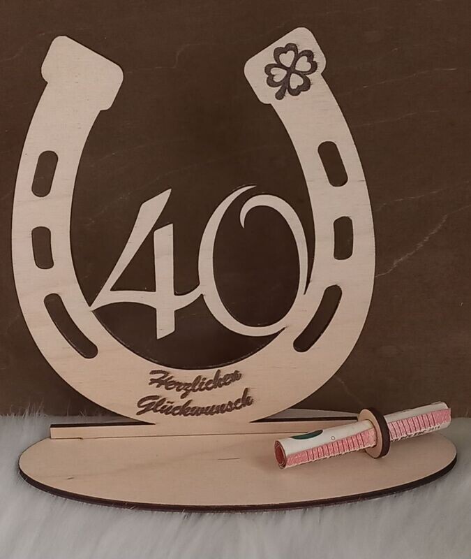 Hufeisen aus Holz, 40. Geburtstag