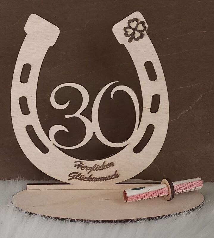 Hufeisen aus Holz, 30. Geburtstag