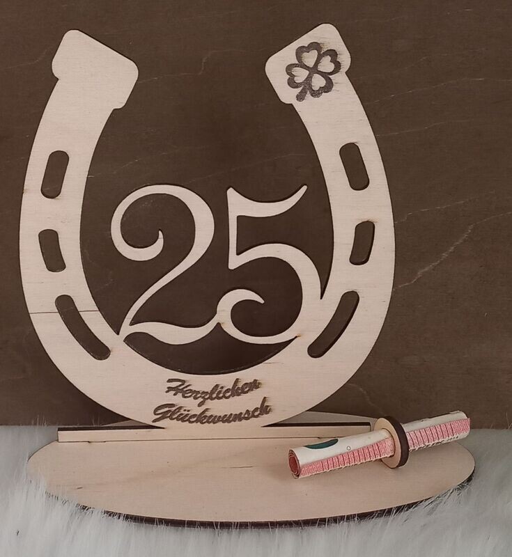 Hufeisen aus Holz, 25. Geburtstag