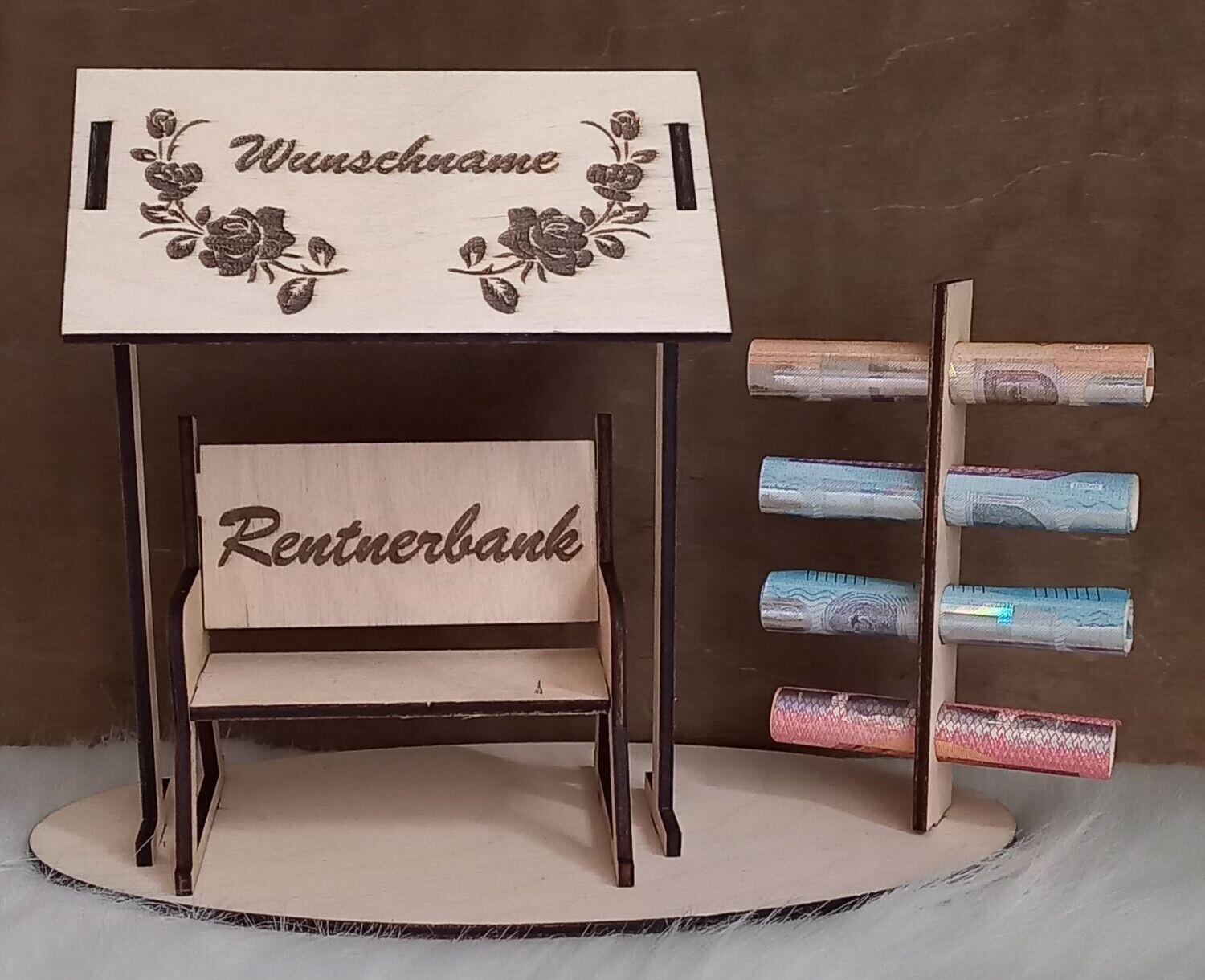 Rentnerbank mit Wunschname