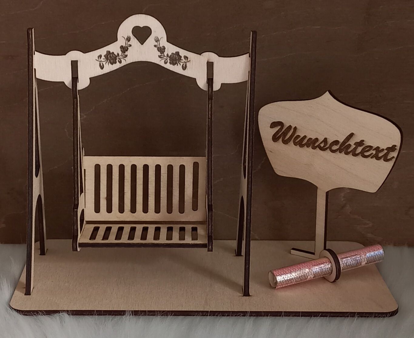 Geldgeschenk, Schaukel, Wunschtext