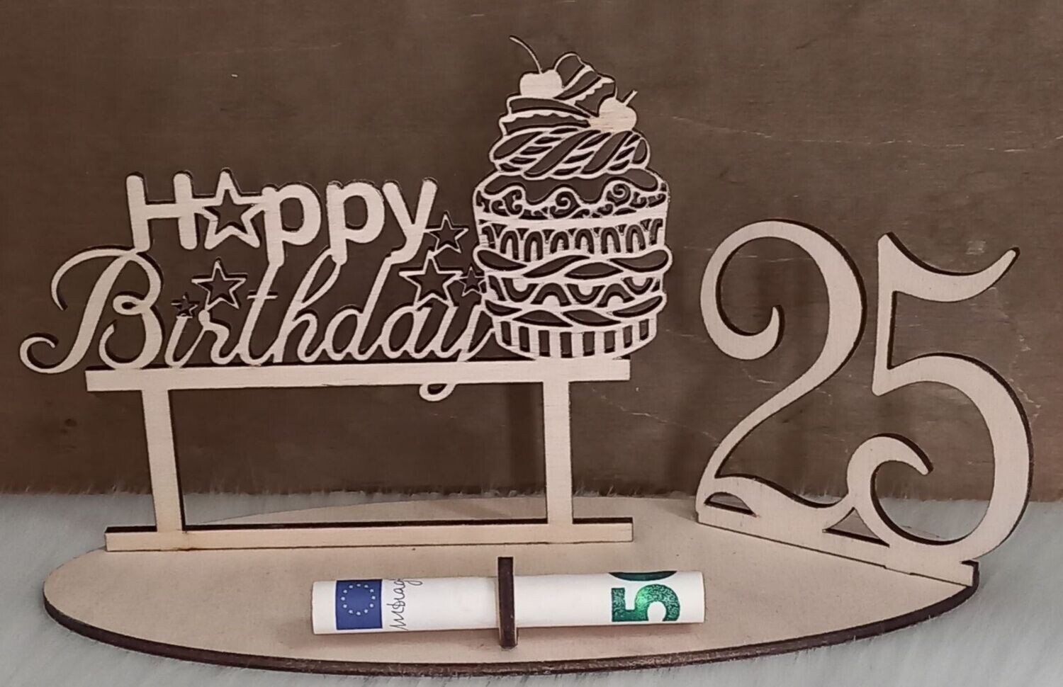 Geldgeschenk Cupcake, 25. Geburtstag