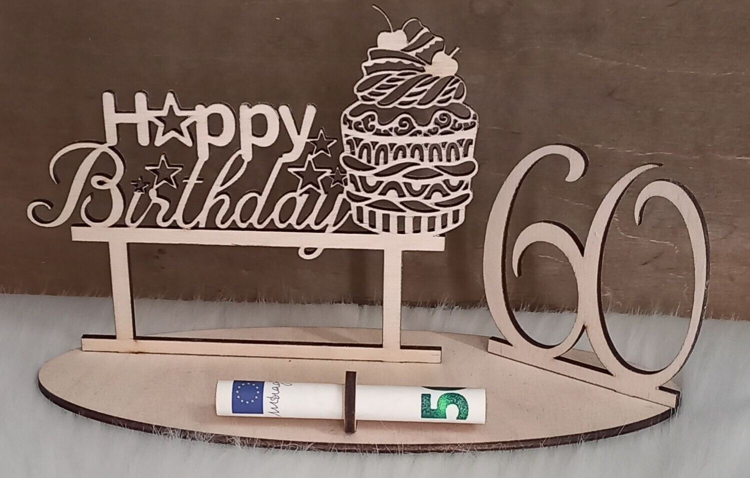 Geldgeschenk Cupcake, 60. Geburtstag