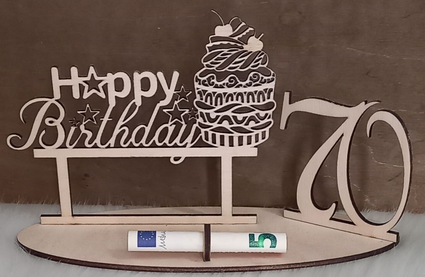 Geldgeschenk Cupcake, 70. Geburtstag