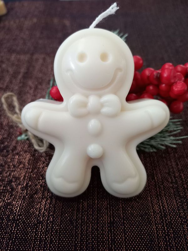 Lebkuchenmann Kerze in Natur