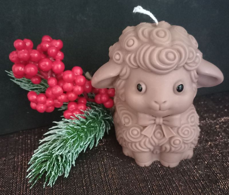 Schaf Kerze in Schoko