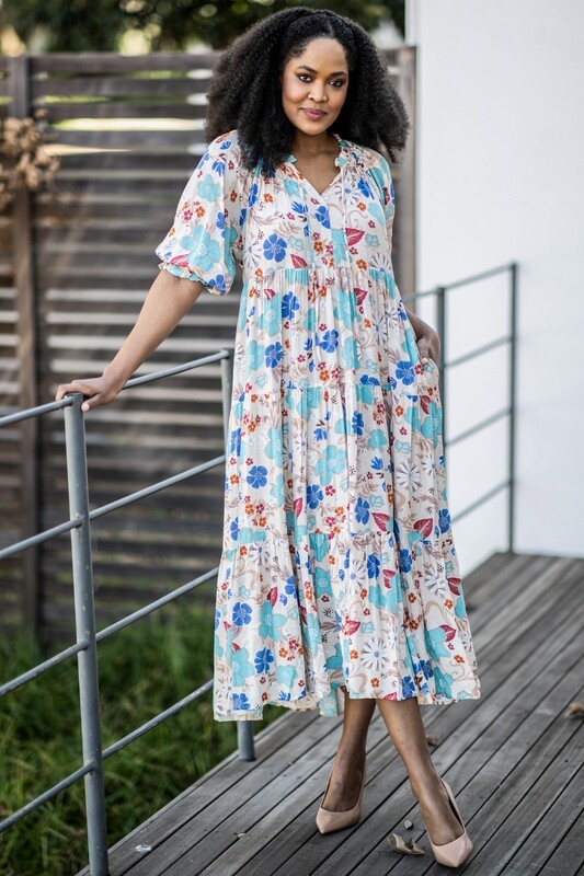 Mastik Floral Print Layered Dress