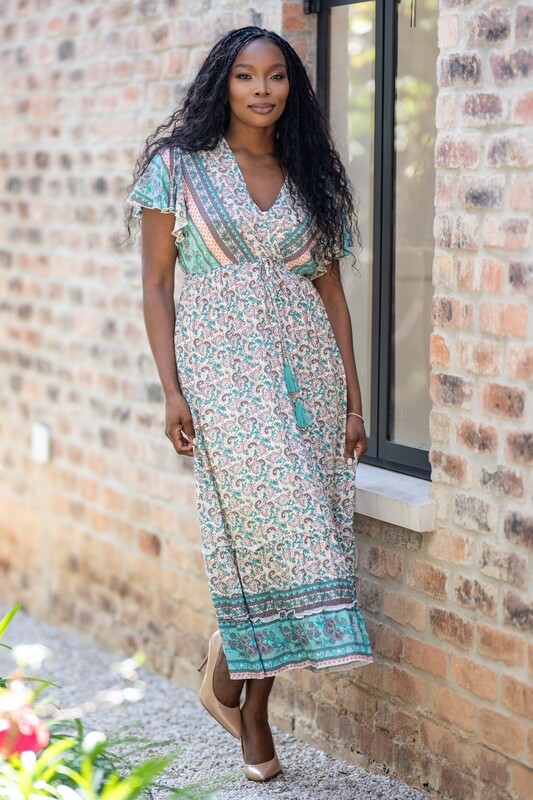 Mastik  paisley blue print style dress