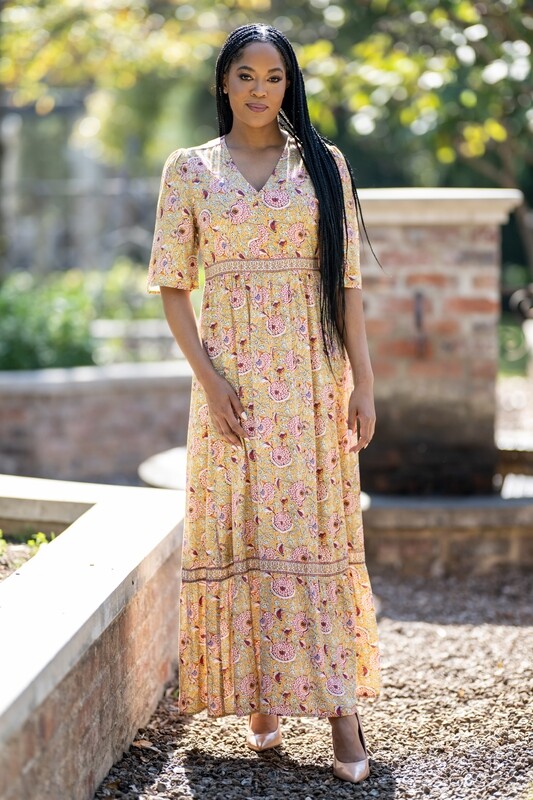 Mastik  maxi  style dress  V Neck Designed