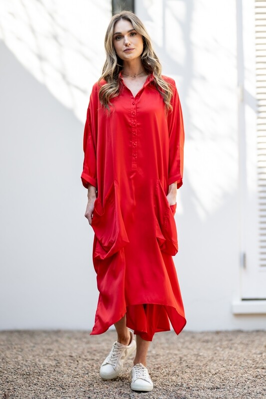 Mastik Shirt Red Print style dress