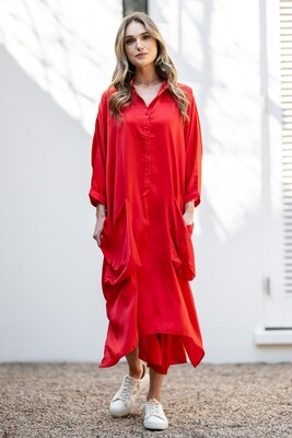 Mastik Shirt Red Print style dress